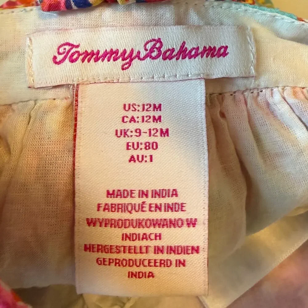 Tommy Bahama Floral Sundress Blue Pink Girls 12M